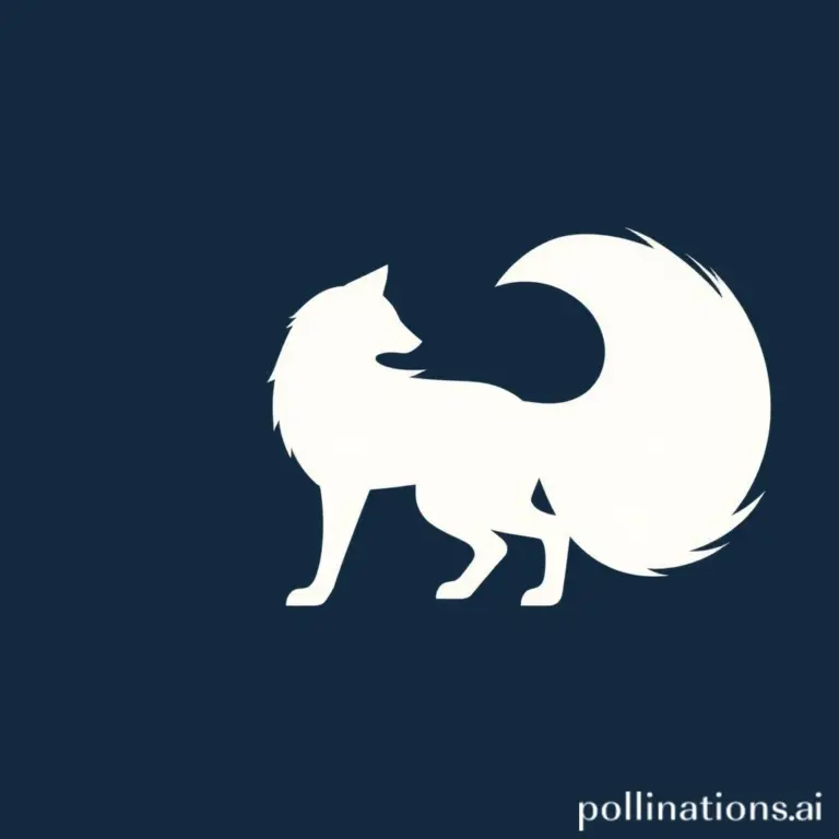 White silhouette of a nine-tailed fox on dark blue.