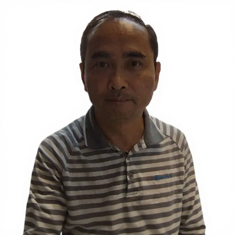 Subject in sharp focus on a white background with soft lighting.