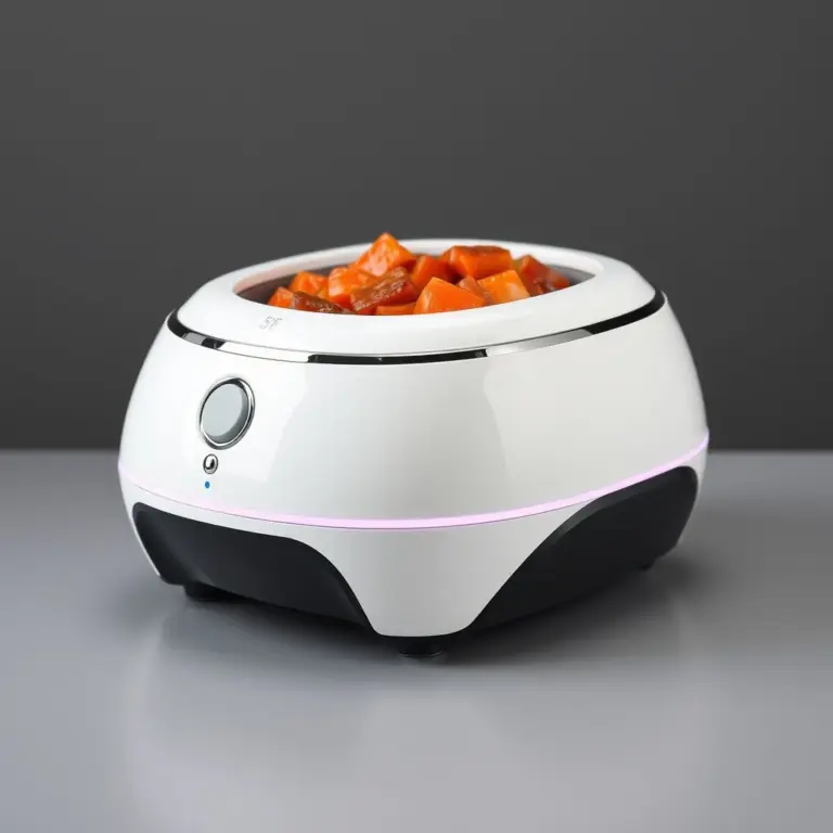 White automated personal massager with realistic texture.