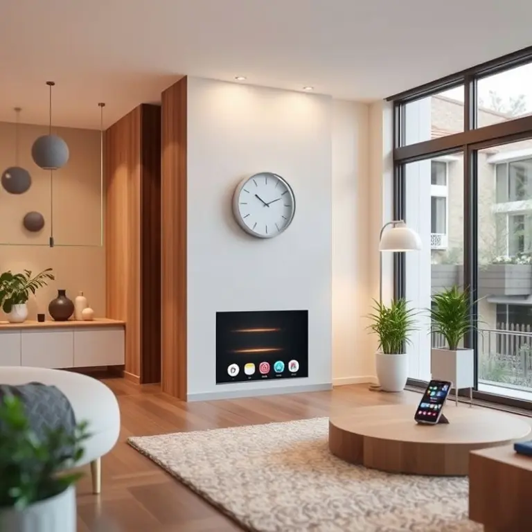 Smart home hub in a modern living room