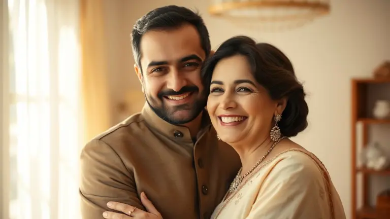Morteza Pourali Ganji with his wife, smiling warmly.