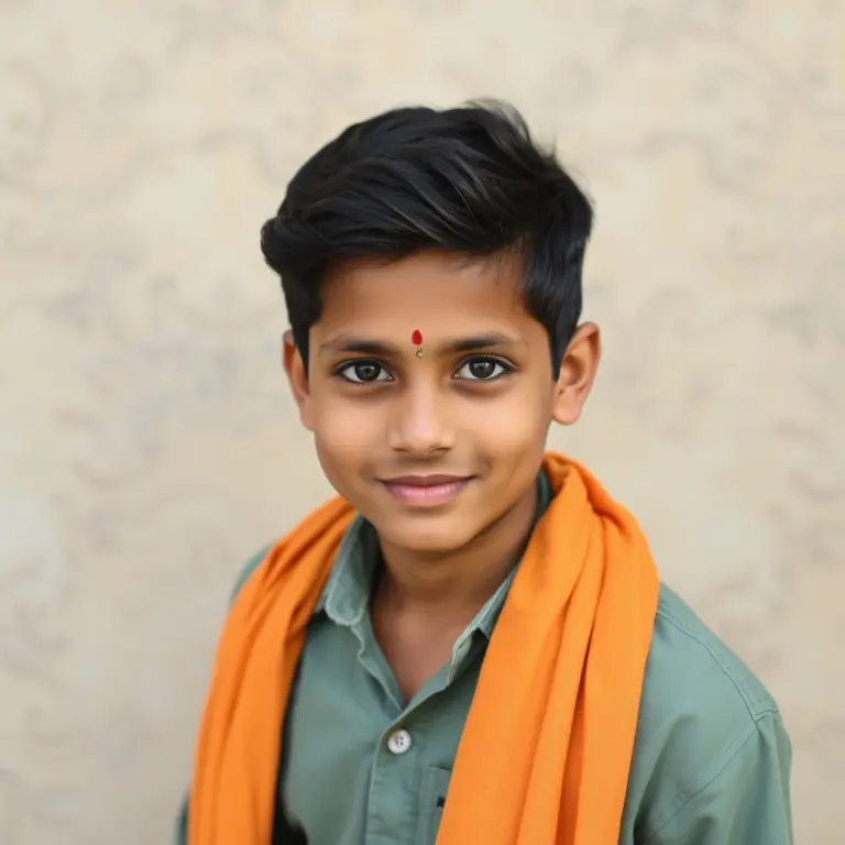 Portrait of a handsome young Indian boy with captivating eyes.