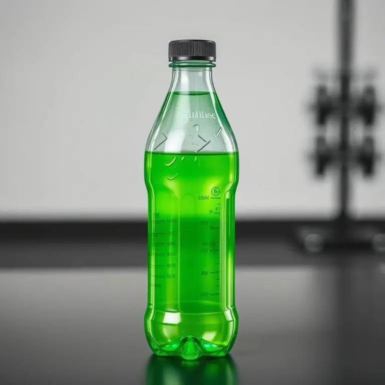 A muscular arm squeezing a plastic bottle.