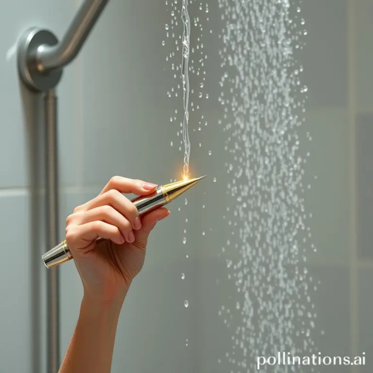 A pen singing in the shower.