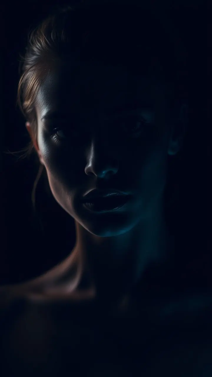 Portrait with strong rim lighting