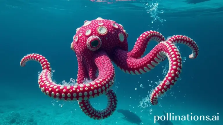Octopus camouflaged against coral.