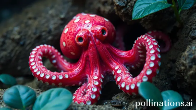 Octopus with visible three hearts in underwater environment