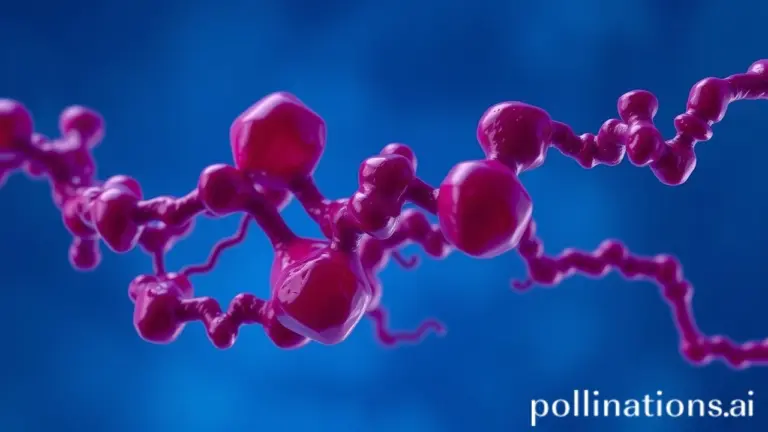 Close-up of blue octopus blood showing molecular structure.