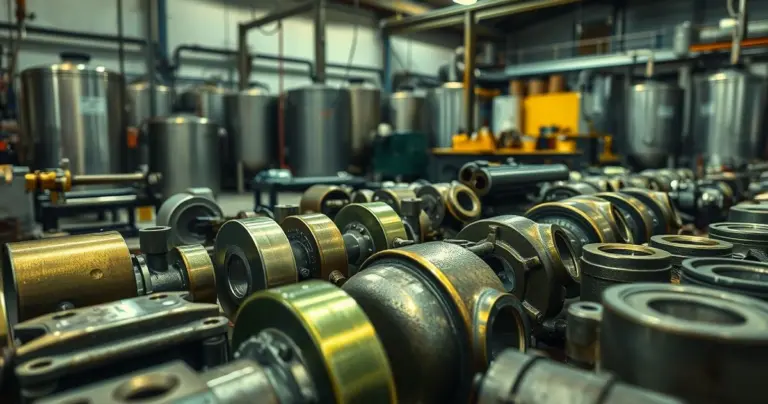 Close-up of olive green zinc plating on metal components.