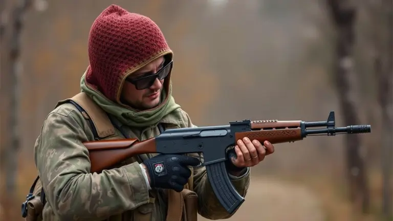 PKK fighter with Kalashnikov