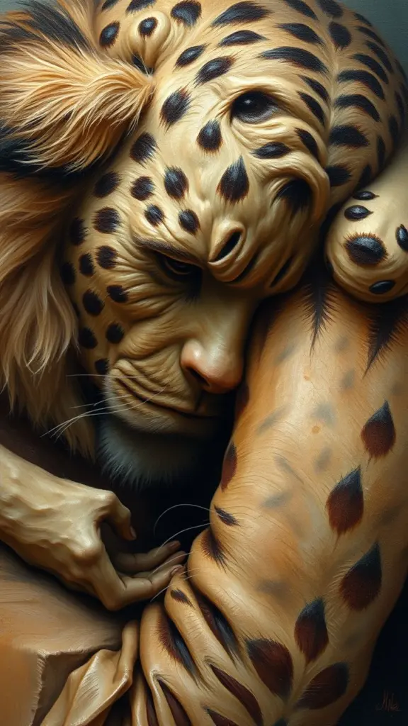 Painterly realistic scene with detailed textures and soft lighting.