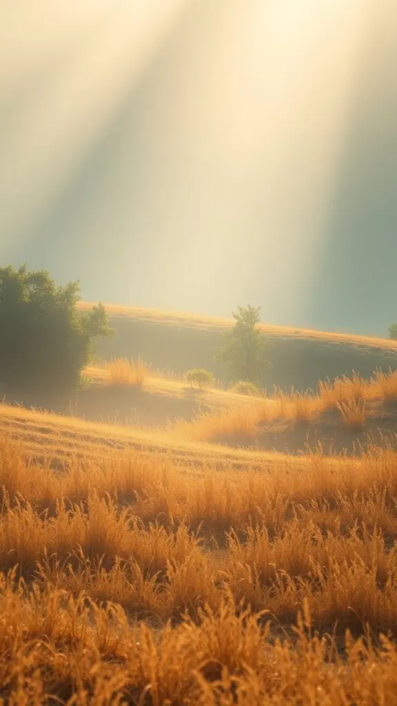 Serene landscape with soft natural light.