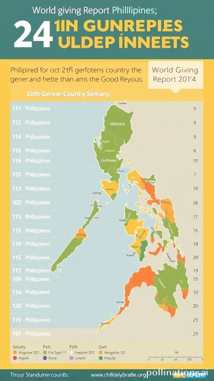 Graphic showing the Philippines ranked 24th in global generosity.