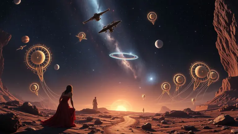 Hyper-realistic Pleiadian scene in full color.