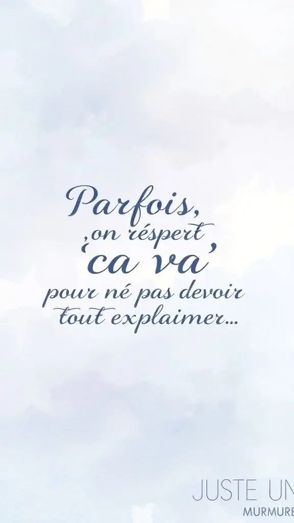 Calligraphy with French text on a blue and lavender watercolor background.