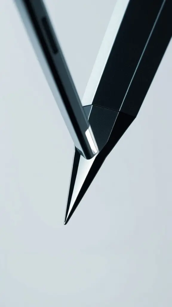 Close-up of a precise mechanical part with sharp lines.