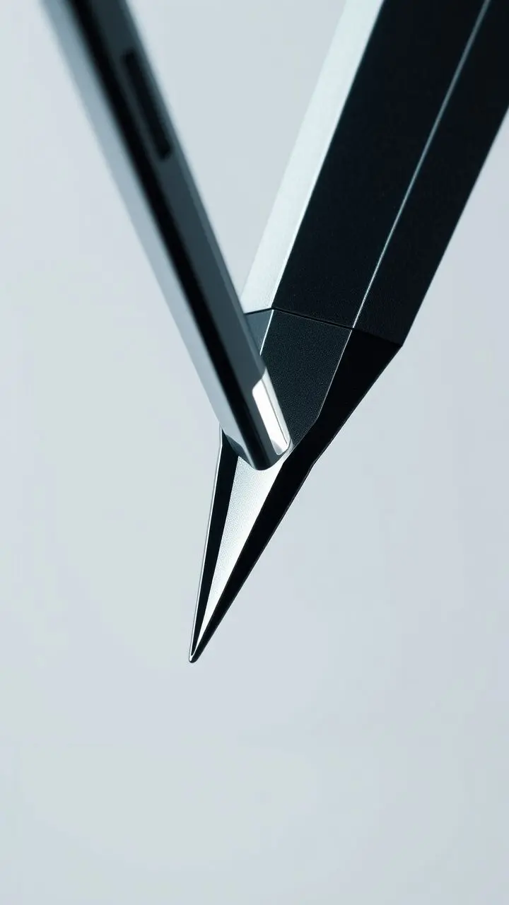 Close-up of a precise mechanical part with sharp lines.