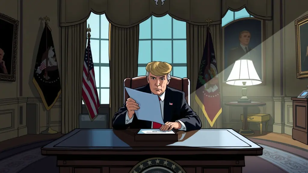 President Trump signing a tariff executive order.