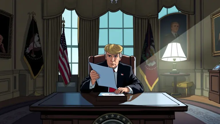 President Trump signing a tariff executive order.