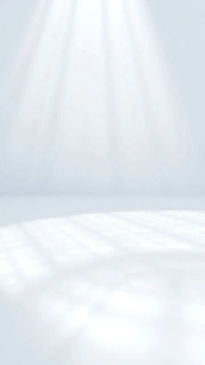 Scene with pristine, crystal-clear light highlighting transparent surfaces.