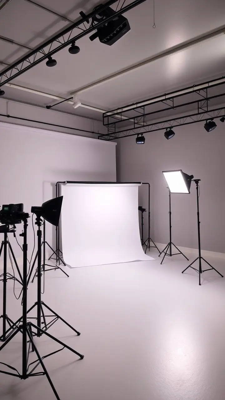 Photography studio with soft lighting.