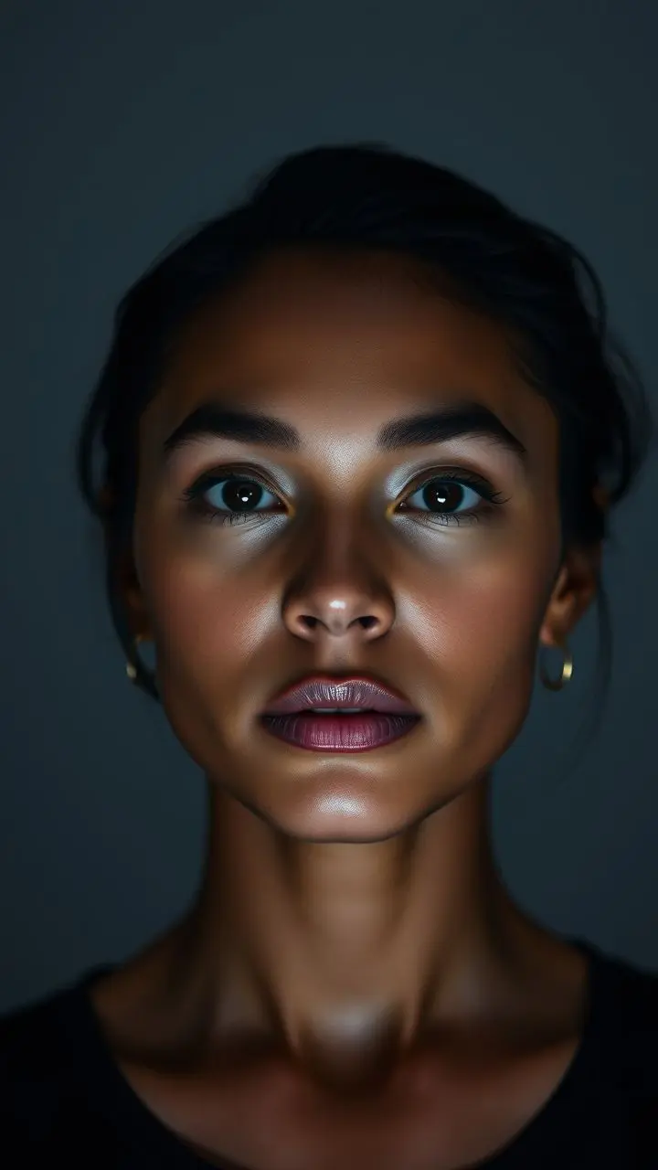 Portrait with soft studio lighting