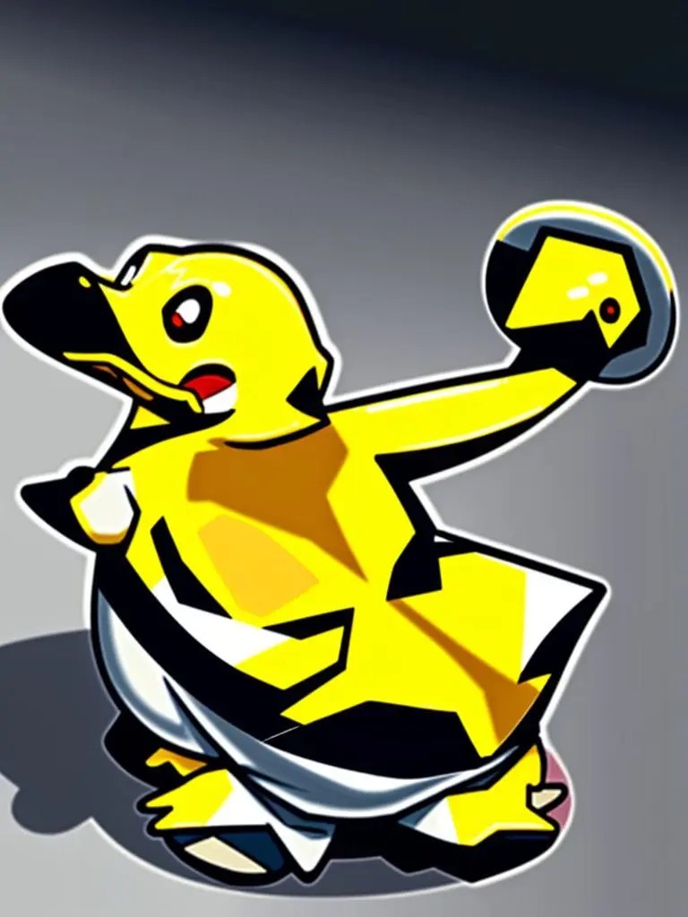 Anime-style illustration of Psyduck with a pained expression.