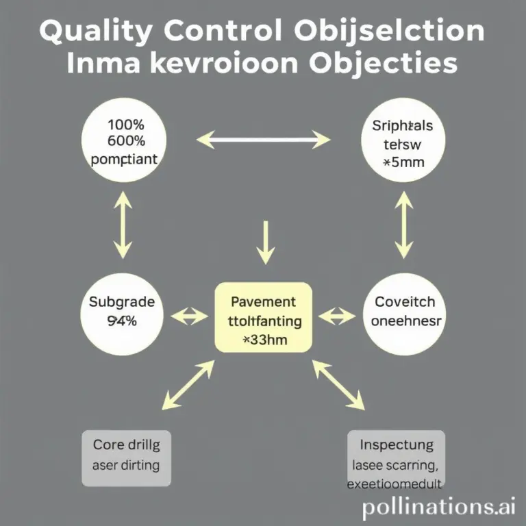 Flowchart showing quality control targets and inspection methods for road renovation.