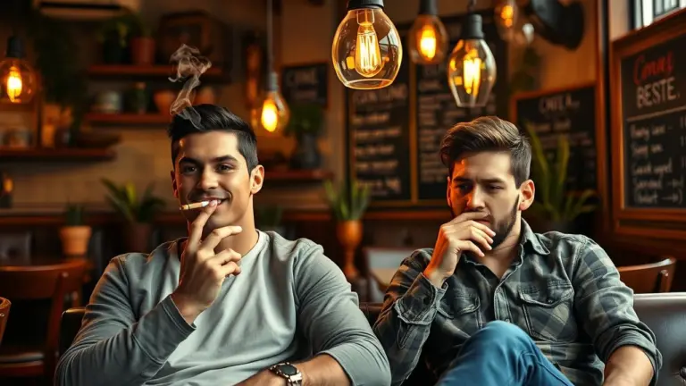Cristiano Ronaldo and Lionel Messi smoking cigarettes in a cafe.