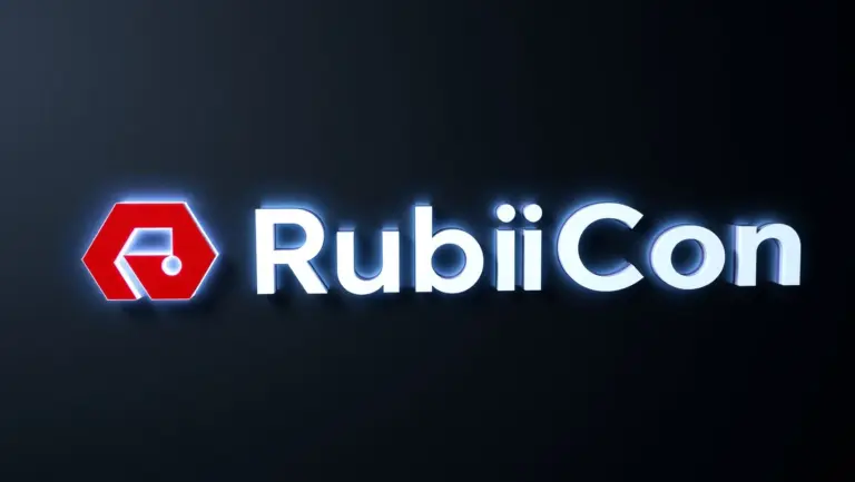 RubiCon Media logo in concept art style.