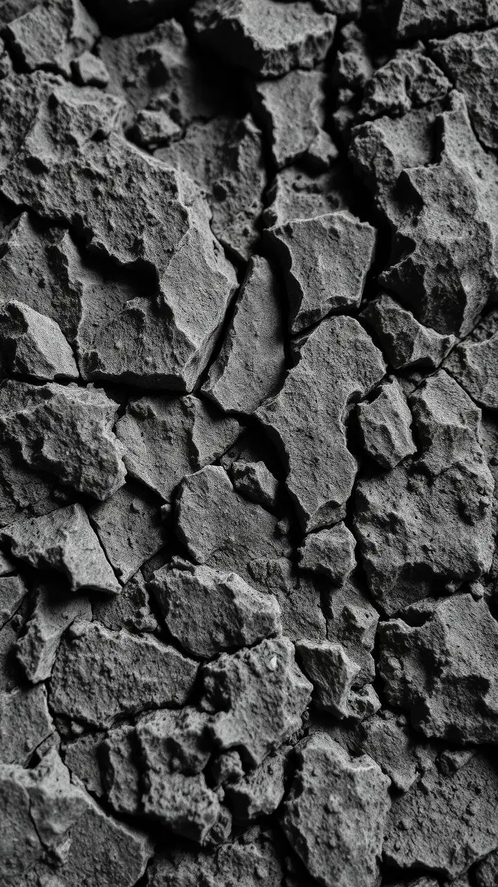 Close-up of a jagged, textured surface with strong lighting.
