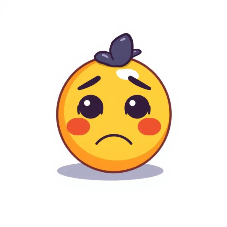 A yellow emoji face with downturned mouth and sad eyes.