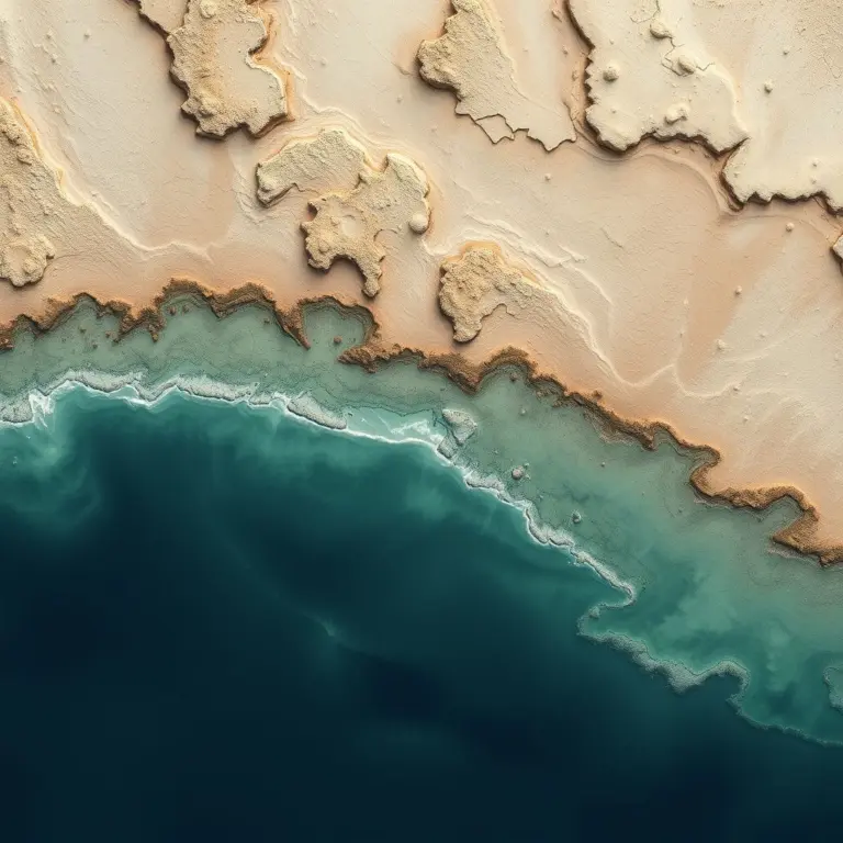 Abstract satellite texture with erosion patterns and diverse terrains.