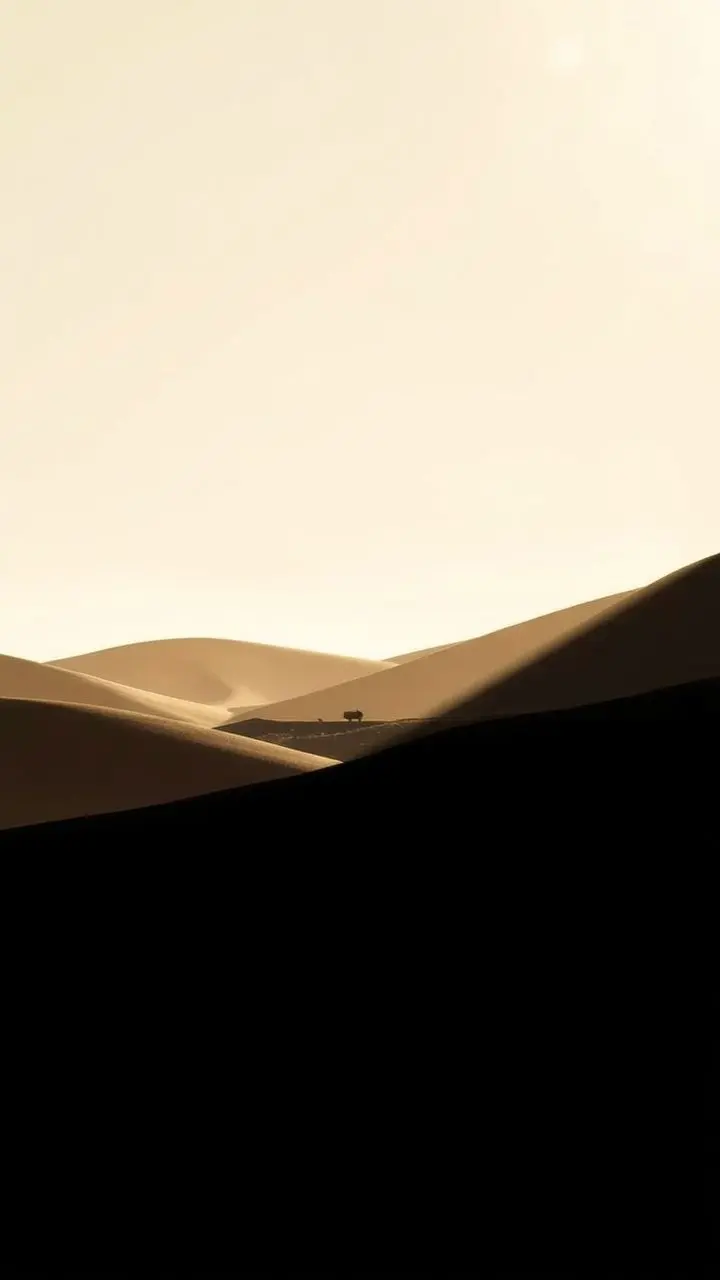 Minimalist landscape with strong light and shadow contrast.