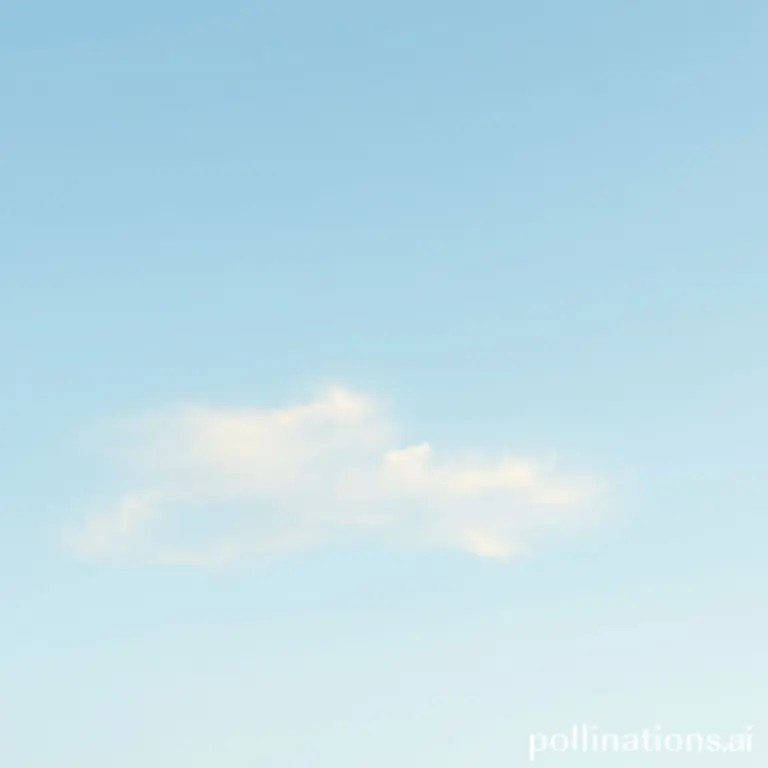 Pastel blue sky with soft clouds.