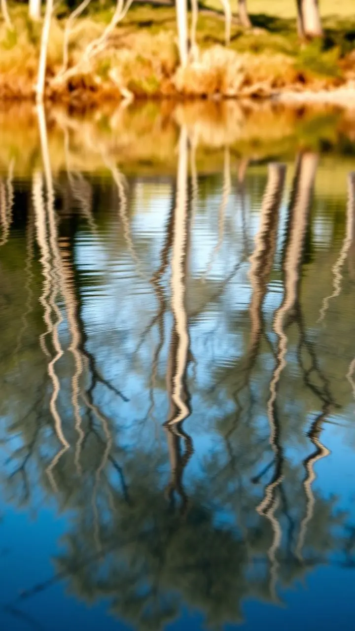 Realistic water reflections in a natural setting