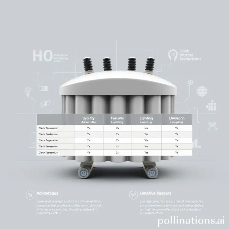 Infographic comparing shell-type transformer advantages and limitations with technical grid and icons.