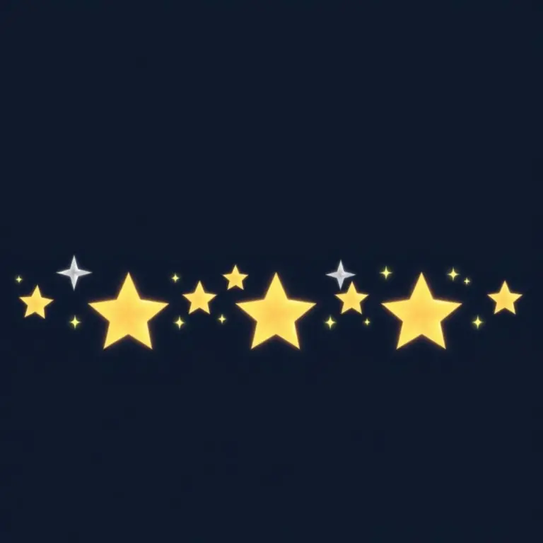 Horizontal header with shimmering stars on navy background