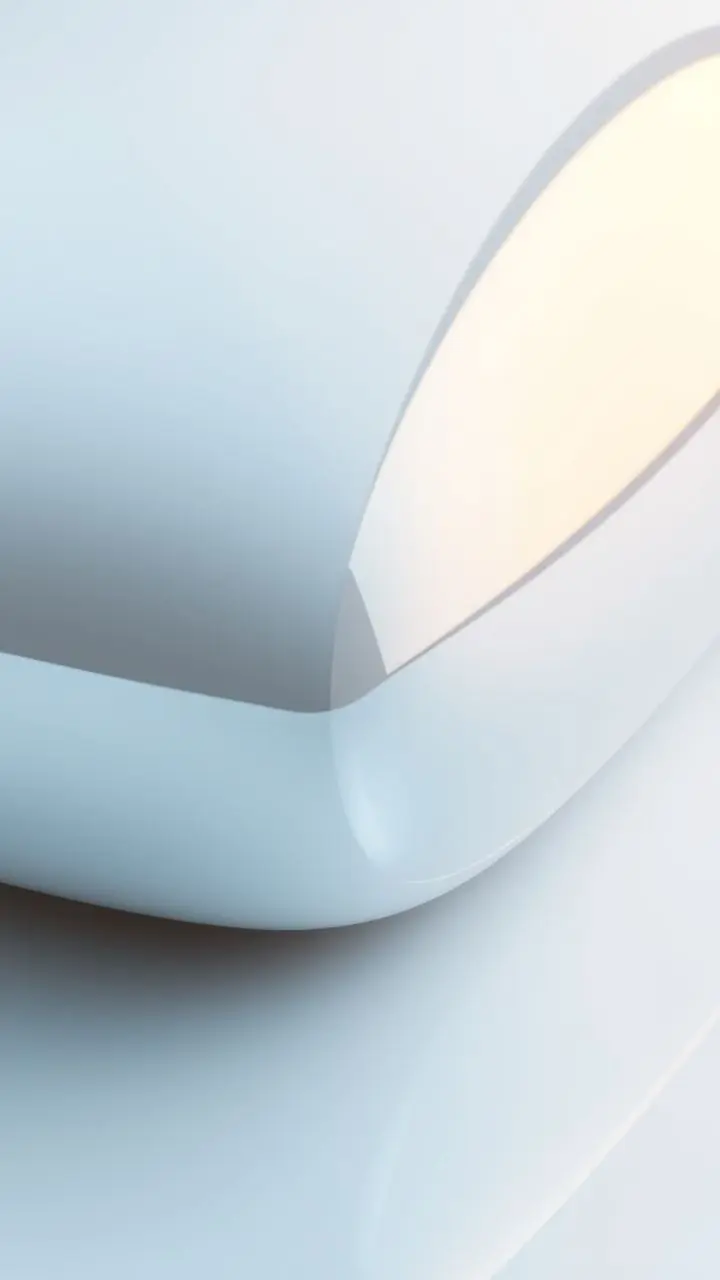 Modern object with a glossy, reflective surface.