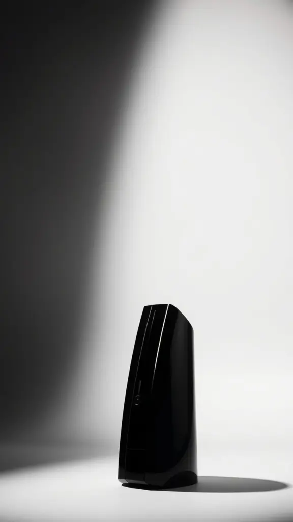High contrast studio photo of a modern subject.