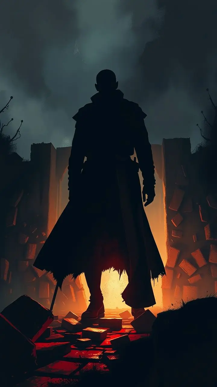 Silhouette scene with dramatic contrast and low-key lighting.