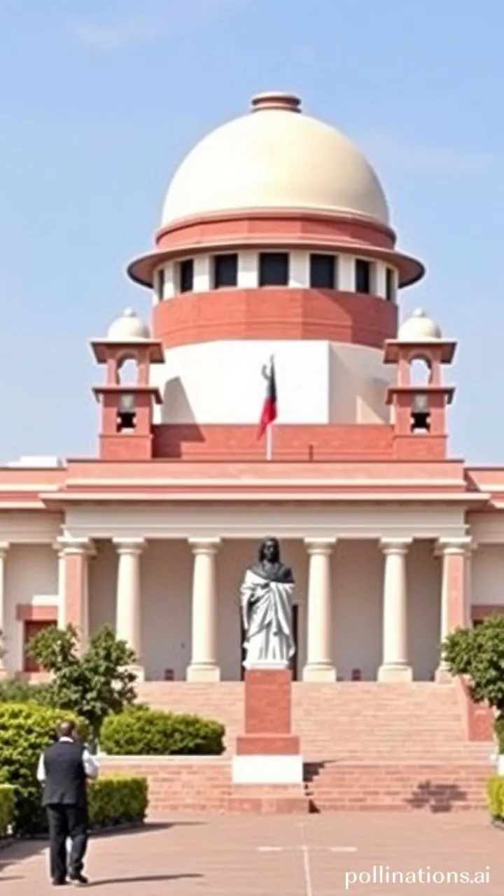 Supreme Court building with gavel and legal documents, symbolizing a legal ruling.