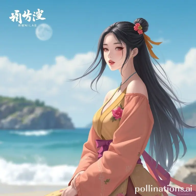 Surreal geisha in a bathhouse