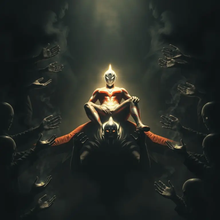 Ultraman being corrupted by dark energy.