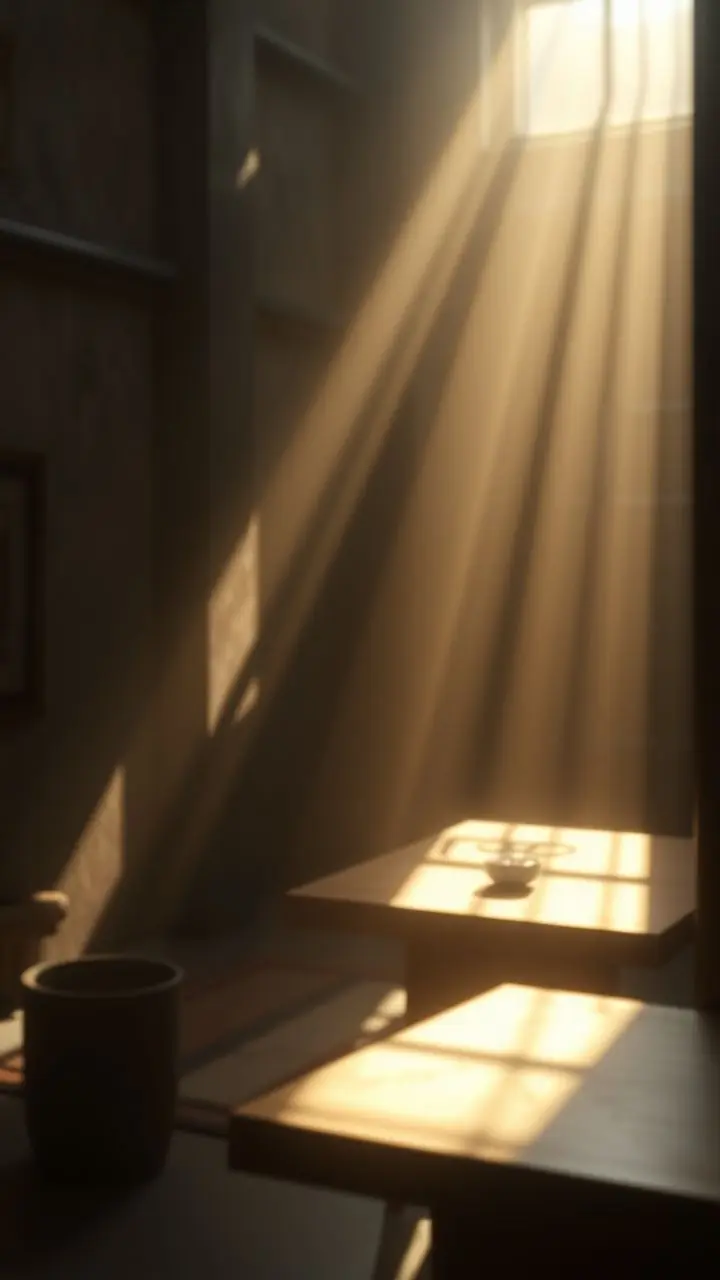 Realistic depiction of light and shadow interaction.