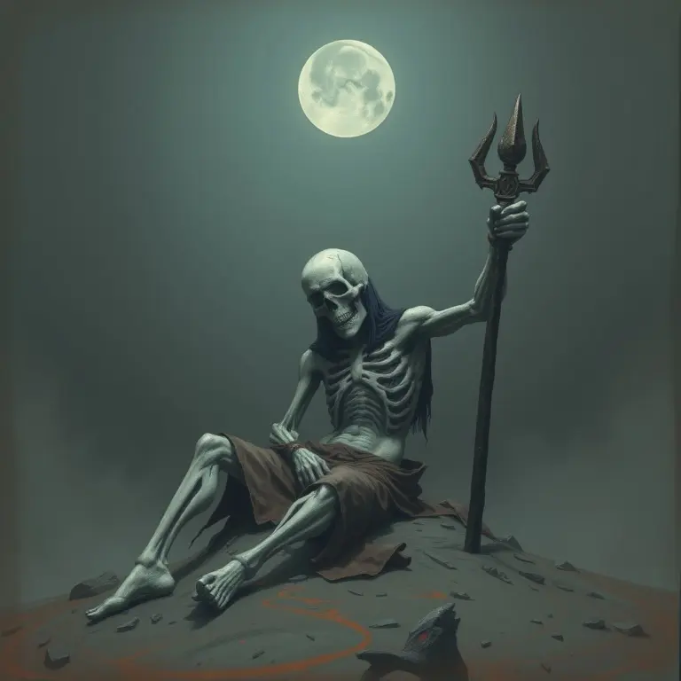 Figure of Death with a scythe.