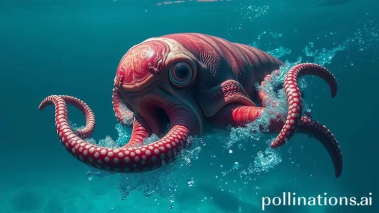 Octopus in distress, central heart failing.