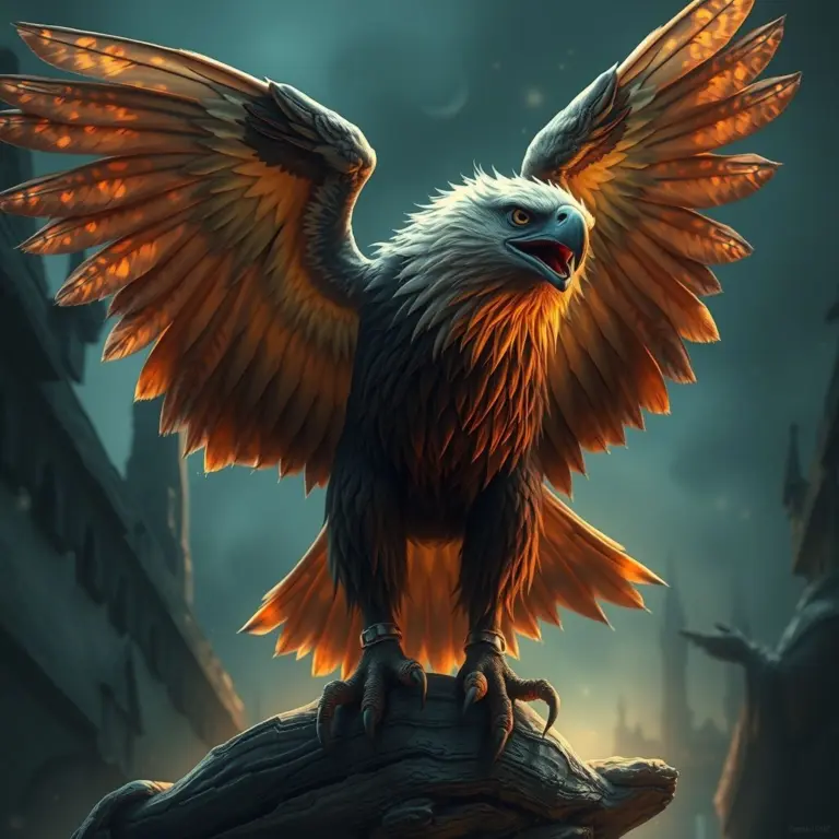 Ashen Eagle flying over Hogwarts
