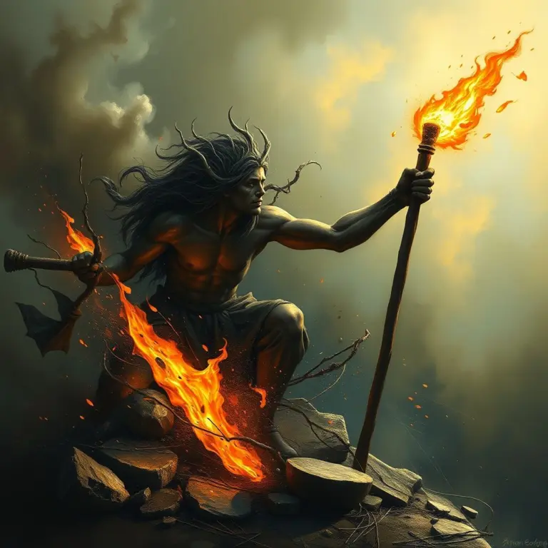 Oil painting symbolizing the power of will.