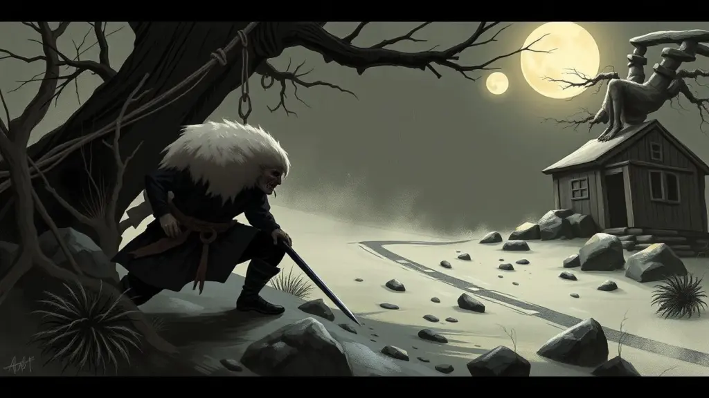 Silhouette of a thief in a dark alley.